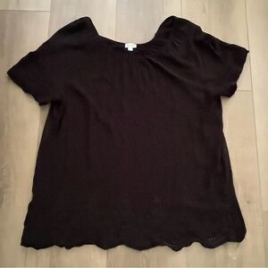 Avenue City‎ Chic Women Blouse Size 20 Black Short Sleeve Round Neck Laser Cut